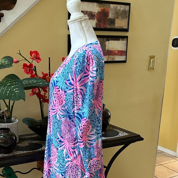 Lilly Pulitzer Marlie Dress Borealis Blue Tropical Down Low Pineapple Print XL - Picture 7 of 16